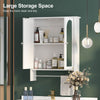 White Bathroom Mirror Cabinet With Laundry Rack Wall Mounted For Bathroom Modern