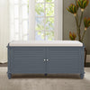 Wooden Shoe Storage Bench with Seat Cushion Shelf Cabinet Organizer with 2 Doors