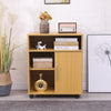Printer Stand Unit Beech Office Desk Side Mobile Pedestal Storage Wheels