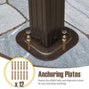 Heavy-Duty Double-Roof Galvanized Metal Top Hardtop Gazebo-Coffee