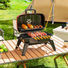 Folding Charcoal Barbecue Grill, BBQ for Camping, Red