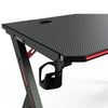 Adjustable LED Gaming Desk Computer Table w/Cup Holder Headphone Hook Cable Hole