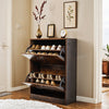 Shoe Rack Shoe Storage Cabinet Wooden Stand Cupboard Unit 2 Drawers Organiser UK