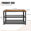 Metal Wooden 3 Tier Shoe Rack Bench Organiser Stand Storage Shelf & Seat Brown