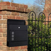 Wall Mounted Parcel Post Box Mailbox Large Steel Lockable Outside Letter w/ Keys