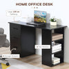 Computer Desk w/ Storage, Writing Study Table for Home Office, Black