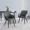 2pcs Dining Chairs Set Faux Leather/Velvet Padded Metal Legs Restaurant Armchair
