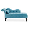 Chaise Lounge Elegant Colourful Velvet Reader's Bedroom Lounge Sofa w/ Wood Legs
