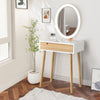LED Makeup Dressing Table 3 Lights Setting Rectangle Mirror with Drawer Storage
