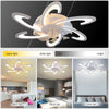 LED Ceiling Fan Light Dimmable Living Room Chandelier Lamp With Remote Control
