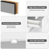 Versatile Bedside Table Bedroom LED Nightstand with 2 Drawers-White