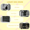 Large Wooden Dog House Indoor Outdoor Pet Dogs Kennel for Medium Dog NEW UK
