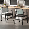 Stackable Office Guest Mesh Chairs Waiting Room Chairs Set of 2-Grey