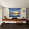Pull Down Manual Projector Screen Ceiling Wall Mount 4:3/ 16:9 Home Office Movie