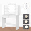 Dressing Table Vanity Makeup Desk w/ LED Lights Mirror Drawer Bedroom Furniture