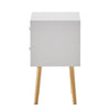 Blue Bedside Table 2 Drawers Modern Nightstand Cabinet Wood Legs Side Table