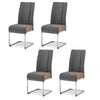 2PCS Velvet Dining Chairs High Back Metal Leg Design Dinging Room Kitchen Grey