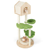 Wooden Cat Tree 139 cm Tall Cat Climbing Stand 5-Layer Cat Activity Center