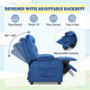 Larger Kids Recliner Chair Adjustable Velvet Fabric Lounge Sofa Recliner