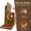 Carbonized Wood Squirrel Feeder Picnic Table Food Feeder Station Outside House