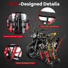 680KG Motorcycle Lift Jack Hydraulic Motorcycle Hoist w/ 4 Wheels-Red