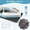 Fir Wood Sandbox Backyard Ship-like Playhouse w/Sloping Canopy