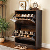 Shoe Rack Shoe Storage Cabinet Wooden Stand Cupboard Unit 2 Drawers Organiser UK