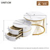 Round Nesting Coffee Table, Set of 2 End Tables with 2 Drawers for Living Room