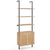 Wall Mount Bookshelf Storage Shelves 6-tier tall display rack w/Cabinet