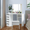 Dressing Table White Corner Desk Makeup Vanity Table Drawers Stool Dresser Room
