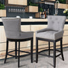 Upholstered Bar Stools Tufted Mid Century Accent Footrest Kitchen Counter Chairs