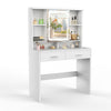 White Dressing Table with LED Lights Mirror Drawers Vanity Makeup Desk 135*86cm