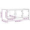 Coffee Table with Glass Doors, Side Table for Living Room Home Office J9O3