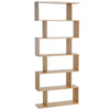 White Wooden S Shape Storage Display 6 Shelves Room Divider Unit Chest Bookshelf