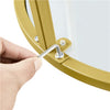 Gold Side Table, Round End Table with Glass Top and Metal Frame for Living Room