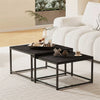 Modern Nested Coffee Table Set of 2 Marble End Table Nesting Sofa Side Tea Table