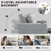 2 Seater Pull Out Sofa Bed with Pockets for Living Room Light Grey