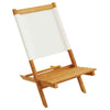 Folding Garden Chairs 4 pcs White Fabric and Solid Wood G8P9