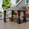 Sturdy Party Gazebo Marquee With Curtain Garden Furniture W/Ground Stake