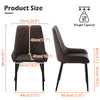 2pcs Dining Chairs Faux Leather High Back Diamond Padded Seat Chair Restaurant
