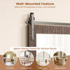 Decorative Vanity Mirror Wall Mounted Rustic Mirror w/ Solid Wood Frame Brown