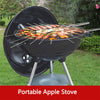 57cm Charcoal Grill BBQ with Thermometer, Stand Wheels& Cooker with Porcelain