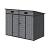 2 Doors Pent Shed Outdoor Tool House Lockable Plastic Garden Storage Sheds Grey