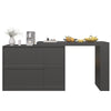 Multifunctional Storage Cabinet Kitchen Island with 360°Rotating Bar Table Black