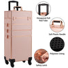 Makeup Trolley Case 4 in 1 Vanity Cosmetology Case Cosmetic Train Case on Wheels