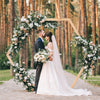 96" Wood Wedding Arch Backdrop Stand Hexagon Garden Arbor Frame Party Dec