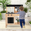 Kids Mud Kitchen Playset Wooden Pretend Play Kitchen Toy Set