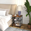 3-Tier Industrial Side Table End Table Record Player Stand w/Adjustable Shelf