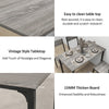 4 Piece Dining Table and Chairs Set Metal Frame Kitchen Table with 4 Seat Grey