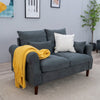2 Seater faux leather/Linen Fabric Love Seat Sofa Armchair with Footstool Couch